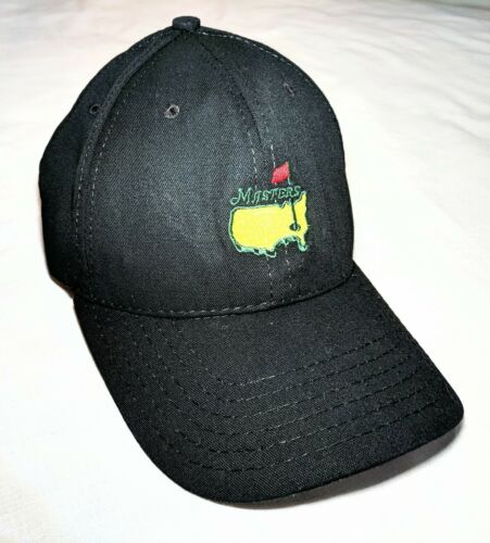 Masters PGA Golf Black Hat Cap Adjustable Augusta National Golf USA VTG Unique