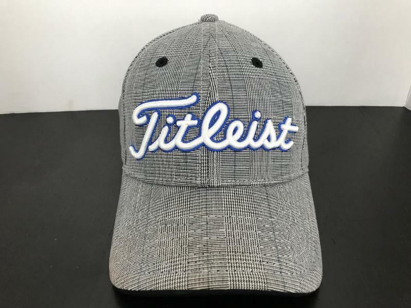 TITLEIST Golf Baseball Cap Hat Adjustable Gray Plaid