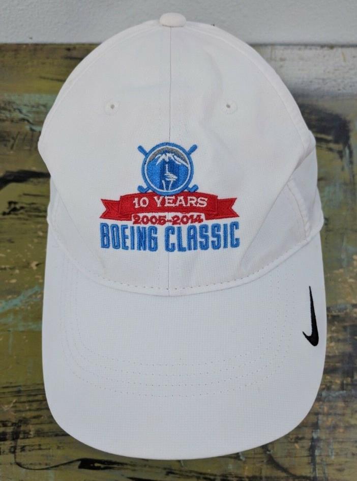NWT Nike Golf Dri-Fit Baseball Cap Hat White Adjustable 10 Years Boeing Classic