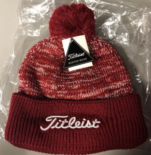 NWT! Titleist Winter Pom Pom Hat Red Unisex One Size Fits All