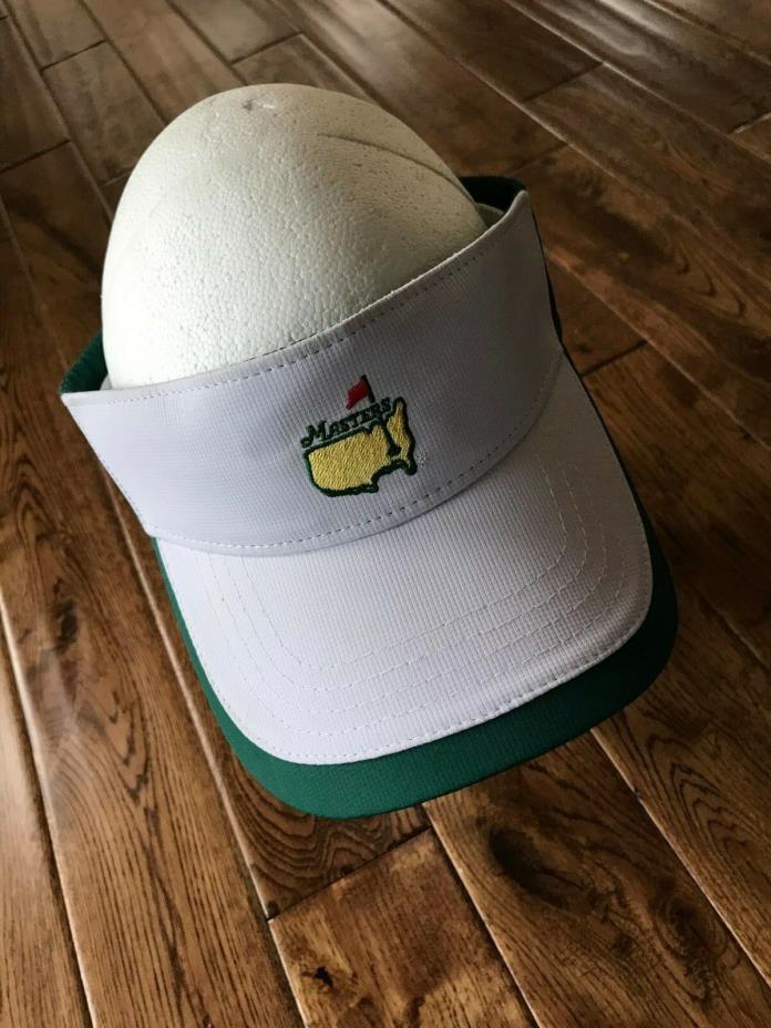 MASTERS WHITE W/ GREEN TRIM GOLF VISOR MASTERS AHEAD USA