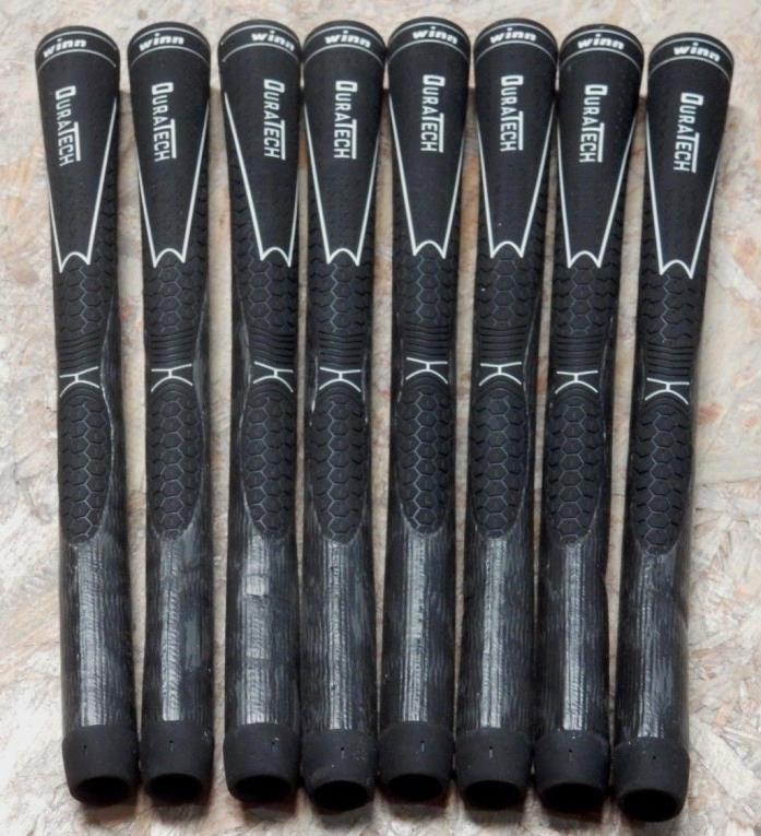NEW (8) Winn DuraTech Standard 60R Golf Grip Pack Black/Grey (8 Grips Total)
