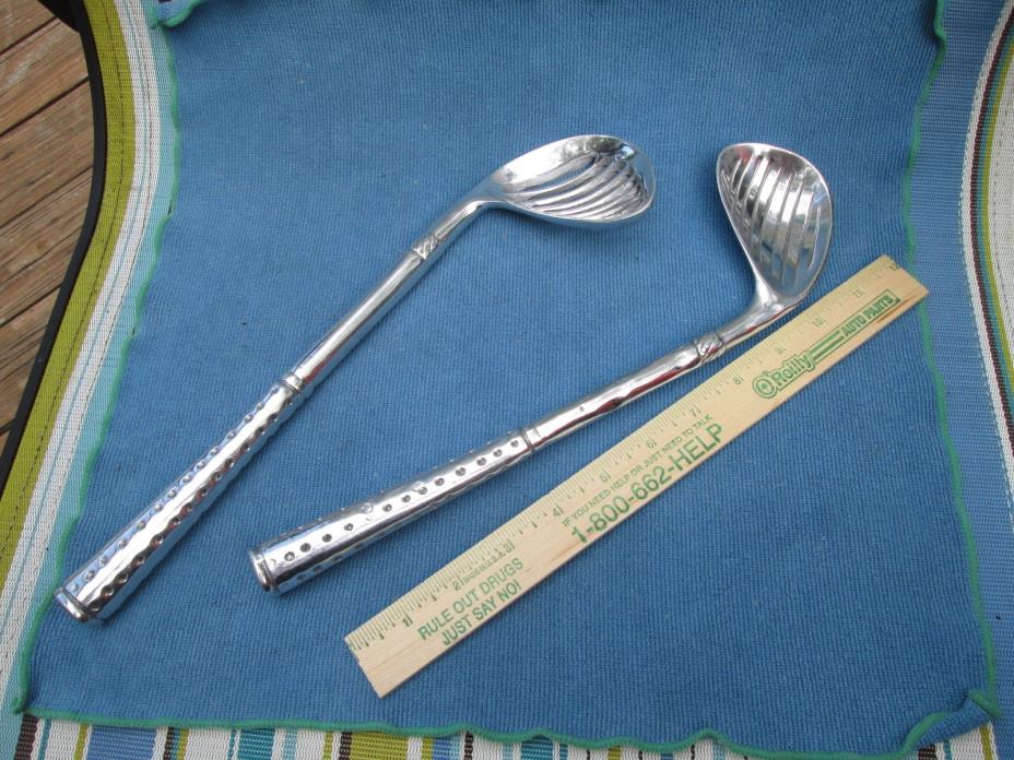 Golf Club Salad Servers - Metal - Possibly Pewter - Unique