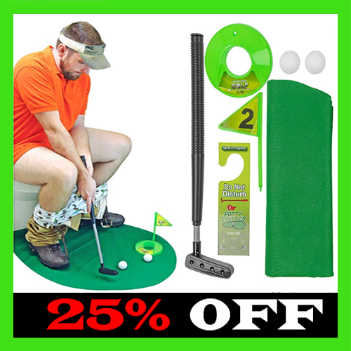 Mini Potty Putter Toilet Time Golf Adult Game Mat Funny Novelty Gag Gift Toy