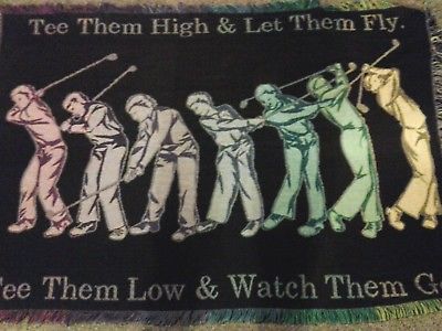 Throw Afghan Blanket GOLF Golfing Male Golfer Tee them high and let them fly