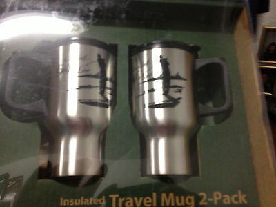 MALLARD OUTDOOR INSULATED TRAVEL MUG-2PK-STAINLESS STEEL W/ PLASTIC LINER - NEW!