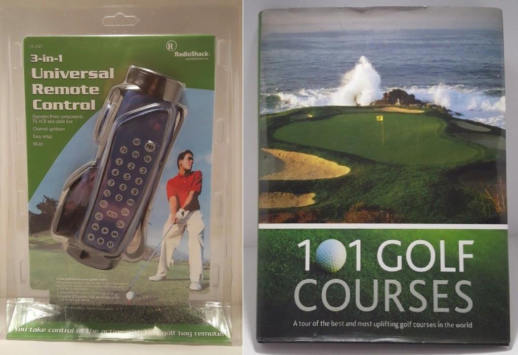 3 in 1 Universal Golf Bag TV Remote Control & 101 Golf Courses Book Gift Idea!