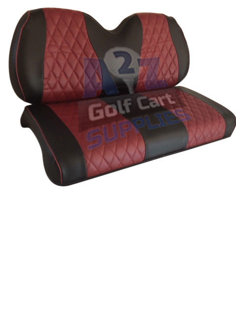 Club Car Precedent Front & Rear Seat Covers | Black & Burgundy |
