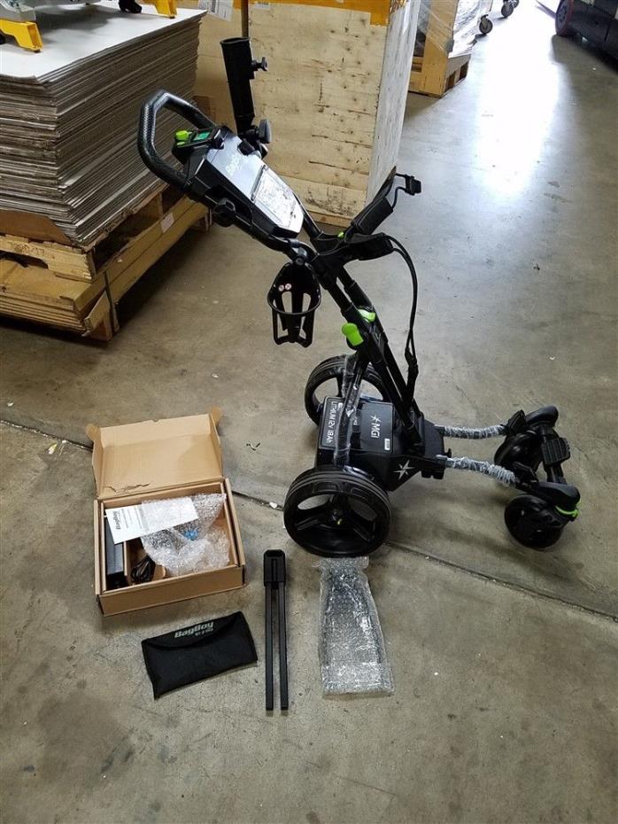 New MGI Bag Boy Quad Coaster Push Golf Cart w/ 5th Wheel and Lithium Battery