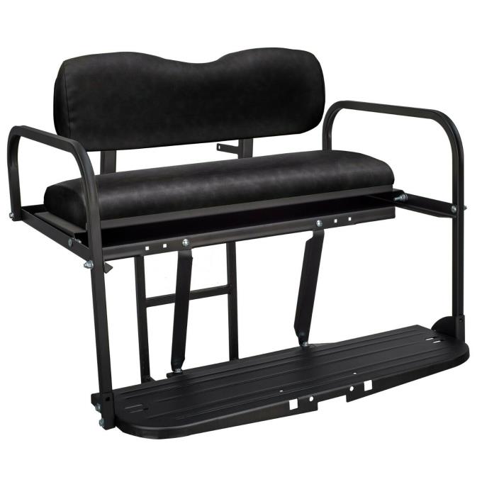 Gusto™ EZGO TXT Golf Cart Aluminum Rear Flip Seat - Black