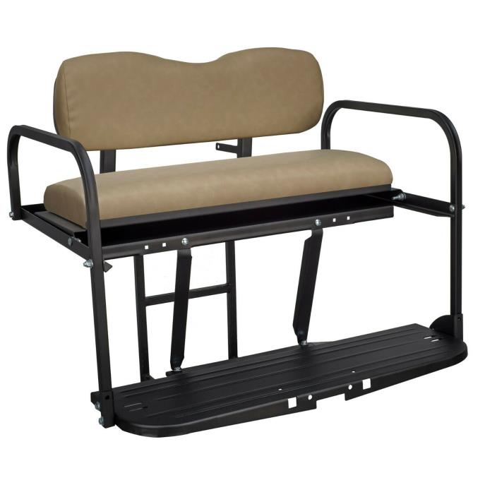 Gusto™ EZGO TXT Golf Cart Aluminum Rear Flip Seat - Tan