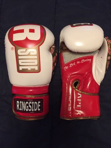 New Ringside Boxing MMA Kickboxing Apex Flash Sparring 14oz Gloves - White Gold