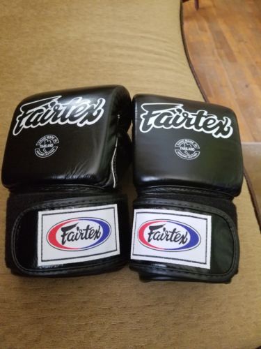 Fairtex Muay Thai-Style Sparring Premium Leather Black Boxing Training Gloves lg