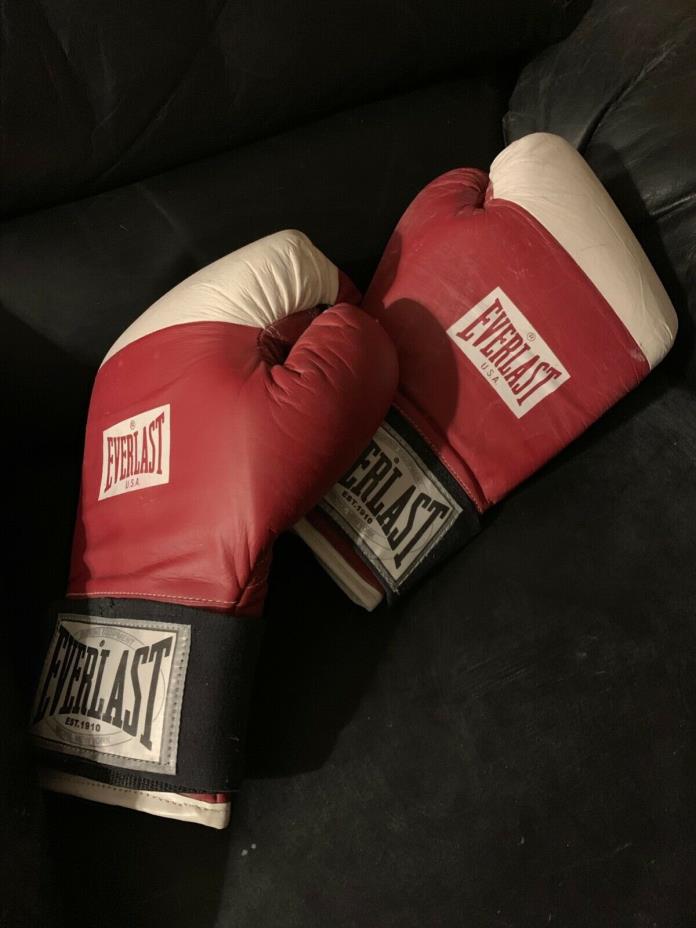 Everlast Boxing Gloves RED/WHITE Official U.S.A. Boxing Specifications