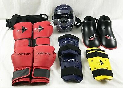 Century Boxing Set 14oz & 6oz Boxing Gloves (Red) with Bag/Head/ Foot/Shin Gear