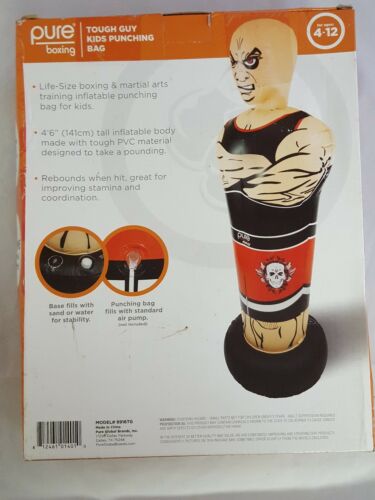 Pure Boxing Tough Guy Inflatable Punching Bag for Kids, ages 4 to 10