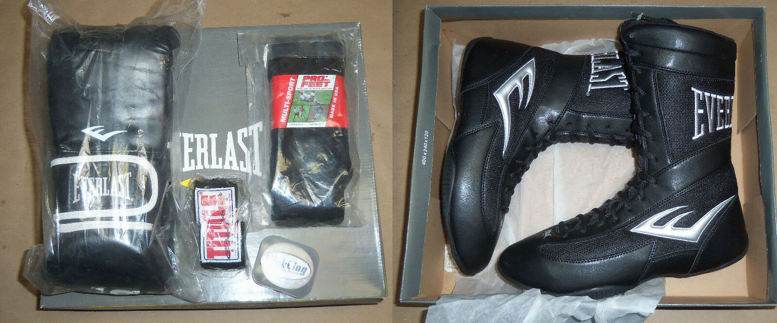 =NEW= Everlast Hydrolast Hi-Top Boxing Boots model 9011 Size 11, Gloves, Wraps.
