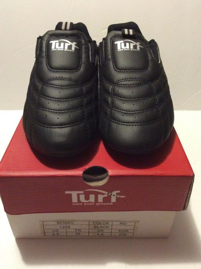 TURF Black size 5.5 Martial Arts Shoe Taekwondo Karate Kungfu Hapkido model 132B