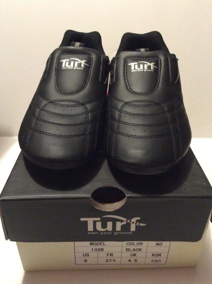 TURF Black size 6 Martial Arts Shoe Taekwondo Karate Kungfu Hapkido model 132B