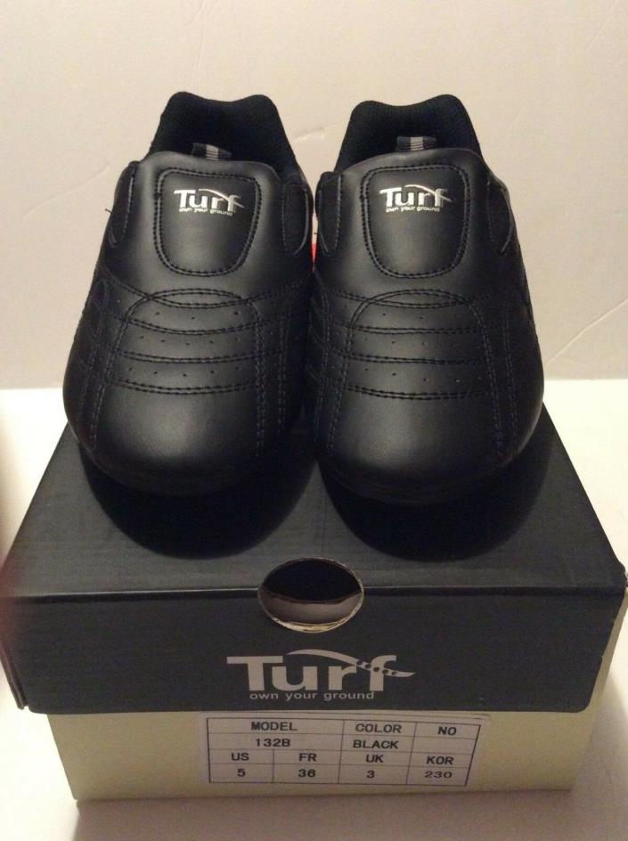 TURF Black size 5 Martial Arts Shoe Taekwondo Karate Kungfu Hapkido model 132B