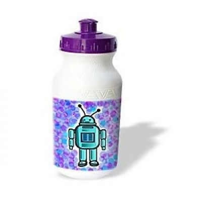 3dRose wb_1303_1 Robot Sports Water Bottle, 620ml, White. Huge Saving