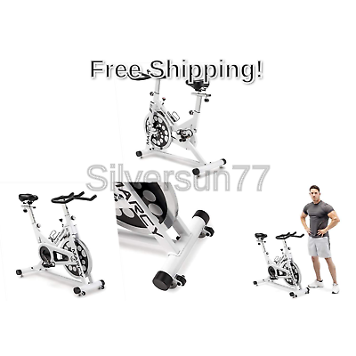 Marcy Club Revolution Bike Cycle Trainer for Cardio Exercise White