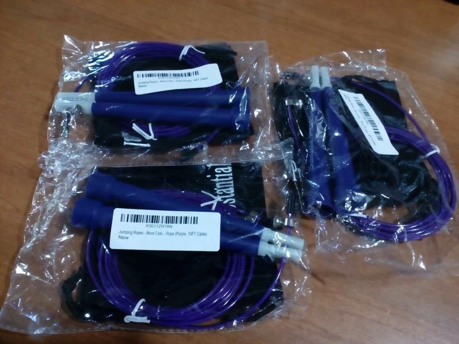 Jumping rope jumping wire 10ft cable Purple set of 3