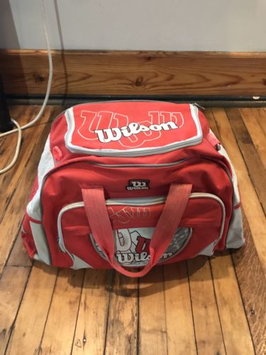 Vintage Vtg 90s Wilson Bag Small Duffle Bag Tennis Red White