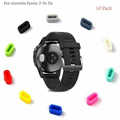 (10-Pack) Cases Dust Plugs For Garmin Fenix 5 5X 5S, Charging Port Silicone 5s