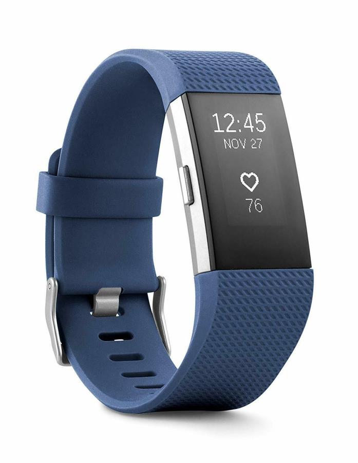 Fitbit Charge 2 Heart Rate + Fitness Wristband, Blue, Small