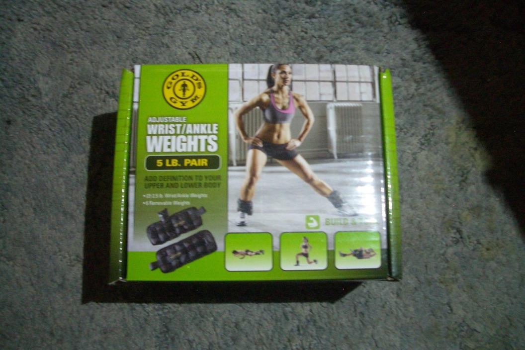 Gold's Gym Pair of 5 lb Adjustable Ankle, Wrist, Arm, Leg Weights - NEW