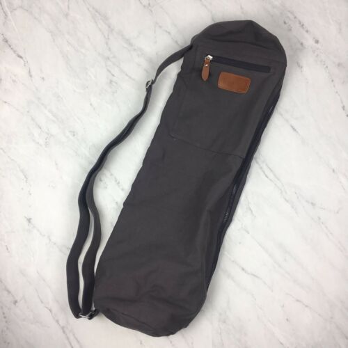 Elenture Yoga Mag Bag Gray Zipper Pockets Shoulder Strap Full Zip