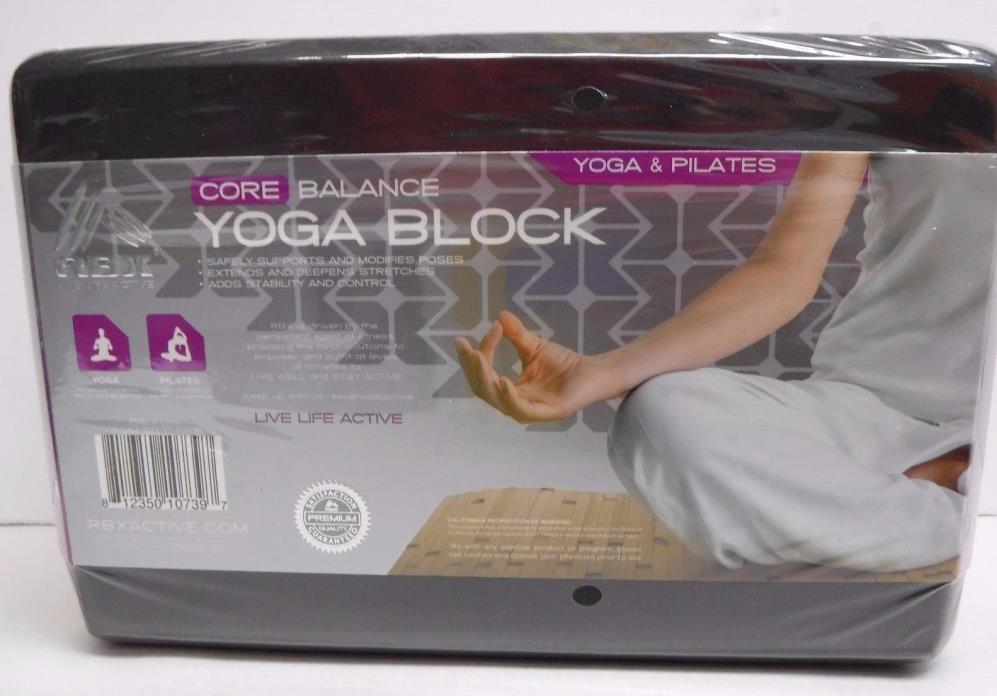 RBX Yoga & Pilates Block Core Balance Black NEW FREE SHIPPING!
