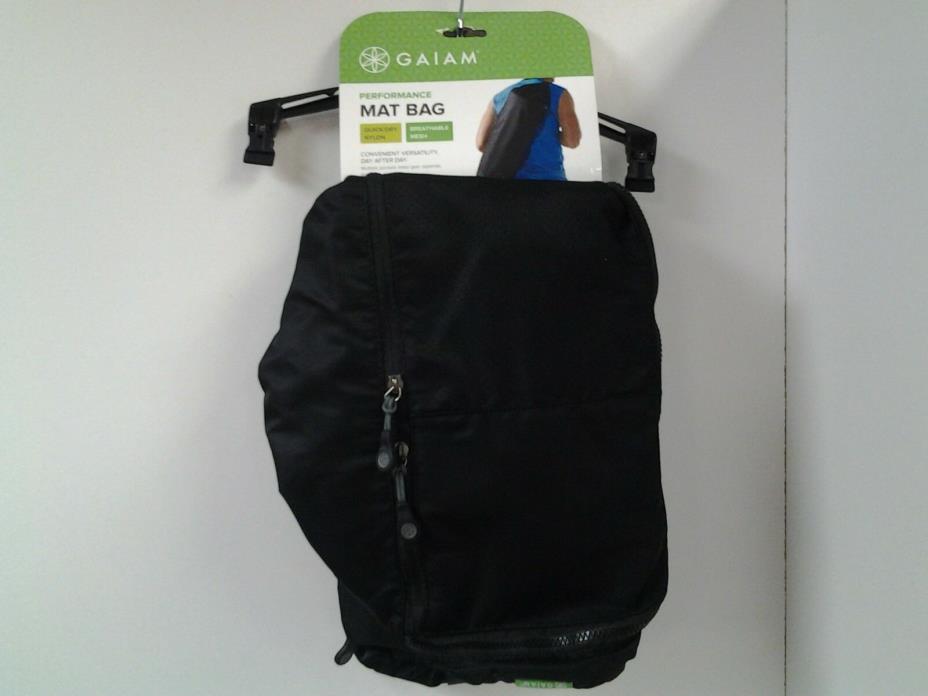 Gaiam Performance Mat Bag Quick Dry Nylon Breathable Mesh Black Multi Pockets