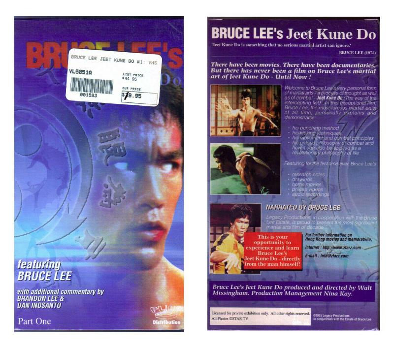 Bruce Lee's Jeet Kune Do Featuring Bruce Lee  VHS TAPE- Sealed New