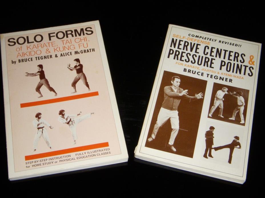 Self-Defense Nerve Centers & Pressure Points by Bruce Tegner solo forms Lot of 2