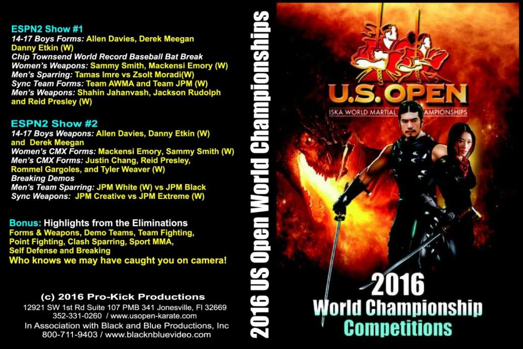 2016 U.S. Open ISKA World Karate Championships DVD over 2 and a half hours long