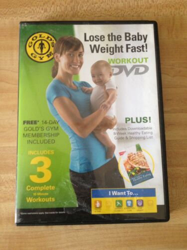 GOLDS GYM LOSE THE BABY WEIGHT FAST WORKOUT DVD NEW 3 10-MINUTE WORKOUTS