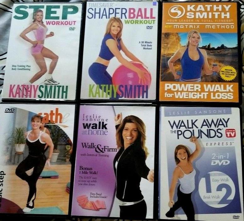 Kathy Smith, Leslie Sansone and CATHE WORKOUT DVD LOT OF 6