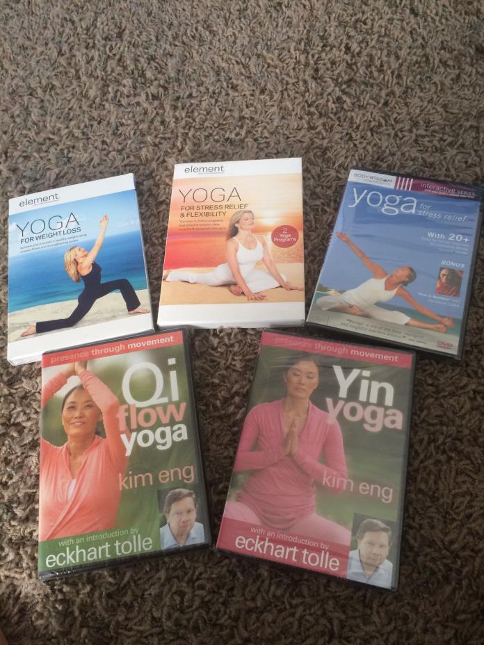 Yoga DVDs: lot of 5