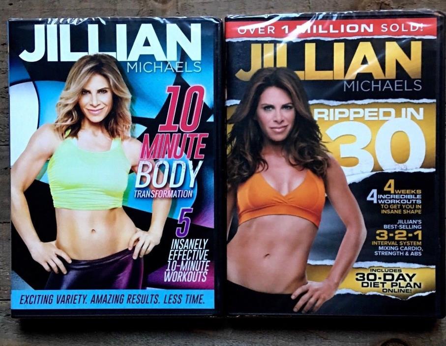 Jillian Michaels Ripped In 30 & 10 Minute Body Transformation Lot Of 2 Dvds
