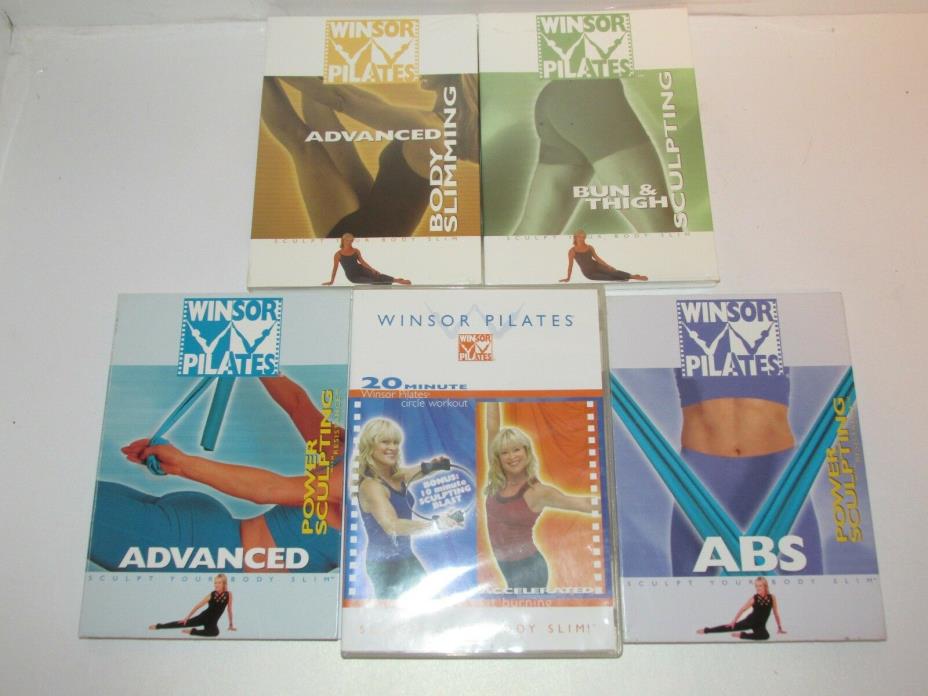 Winsor Pilates Lot Of 5 Workout DVDs Body Slimming Advanced Abs Bun Thigh 20 min