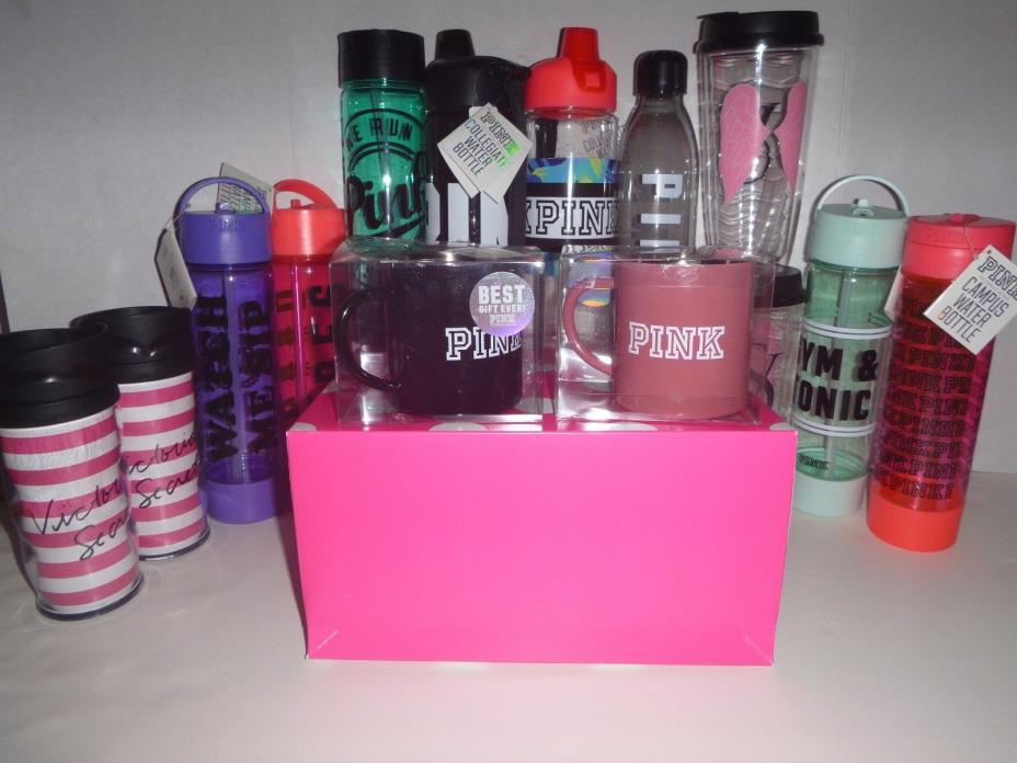 Victoria's secret  Pink water bottles, mugs , cups  New