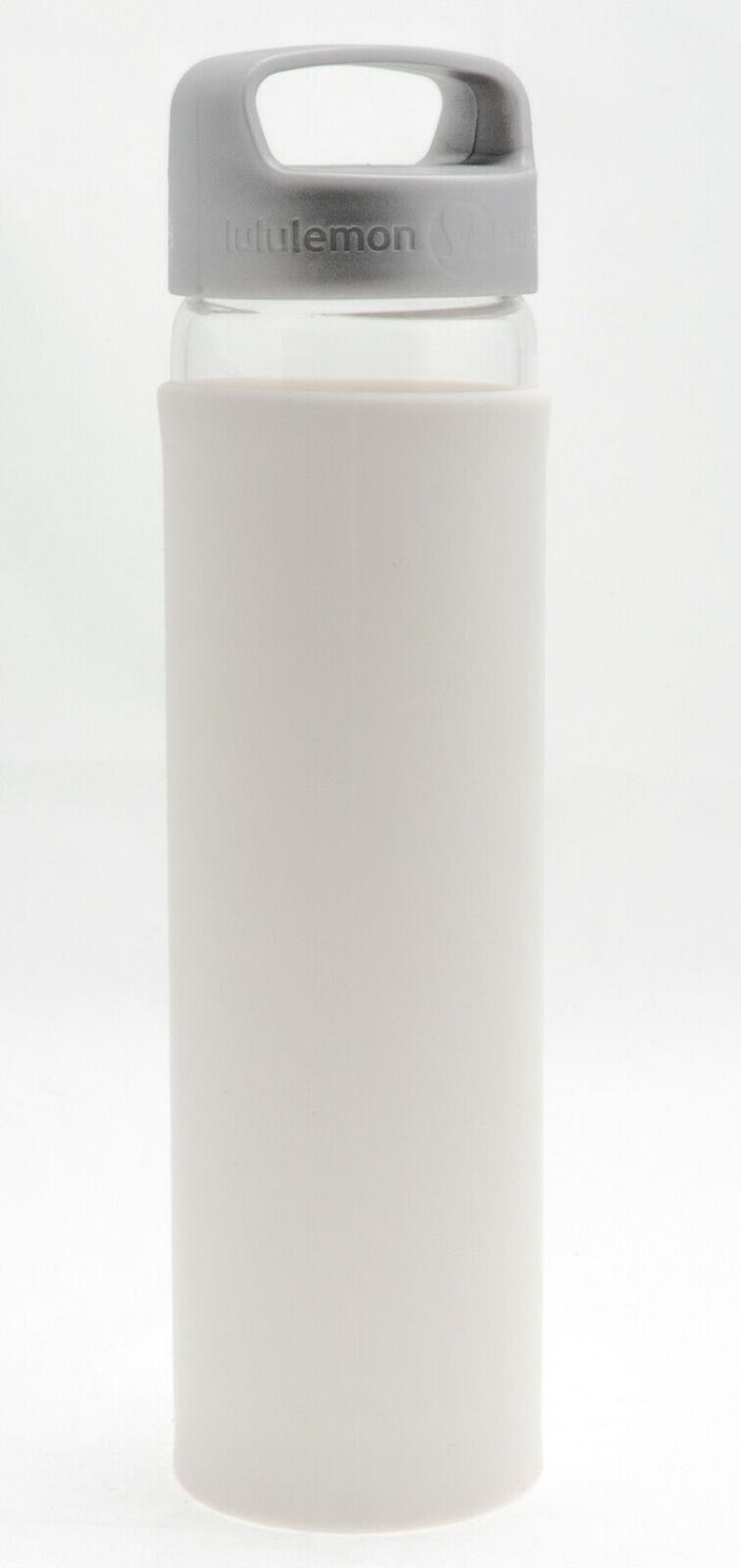 Lululemon Glass Waterbottle White Silicone Sleeve