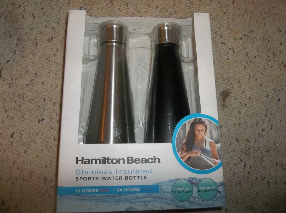 Hamilton Beach MST-582 Stainless Insulated Sports Water Bottle 2-Pack