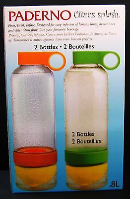 Paderno Citrus Splash 2 Bottle Infusers New In Box