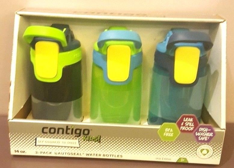Contigo Kids Autoseal Gizmo Water Bottles 14oz 3 Pack