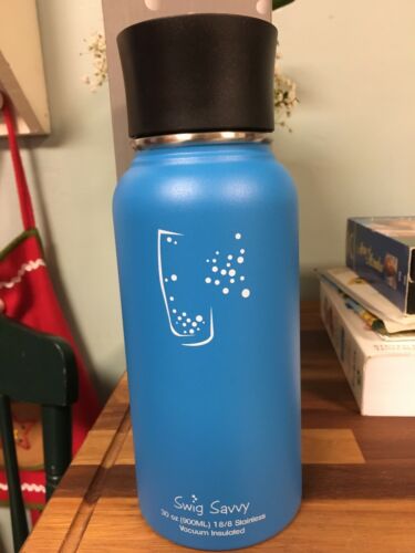 Swig Savvy Bottles 30 Oz Stainless Steel Water Bottle with Leak Proof Caps