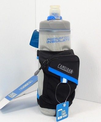 Genuine Camelbak Quick Grip Chill Water Bottle & Holder, Black/Blue, Brand New