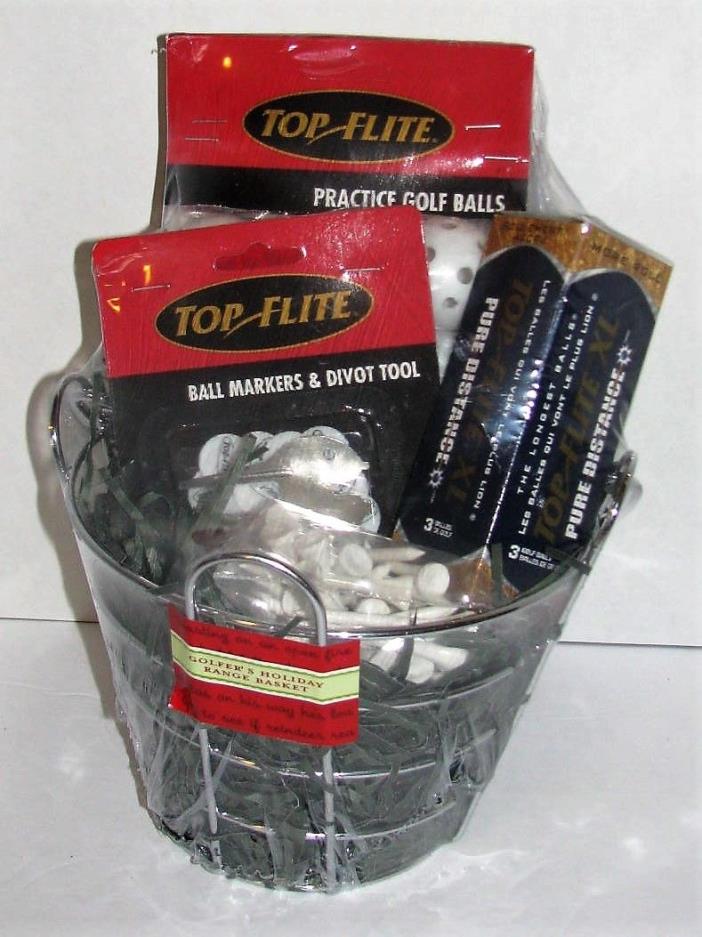 Golf Gift Basket Top Flite Products: Golf Balls, Tees, Practice Balls, etc. NEW